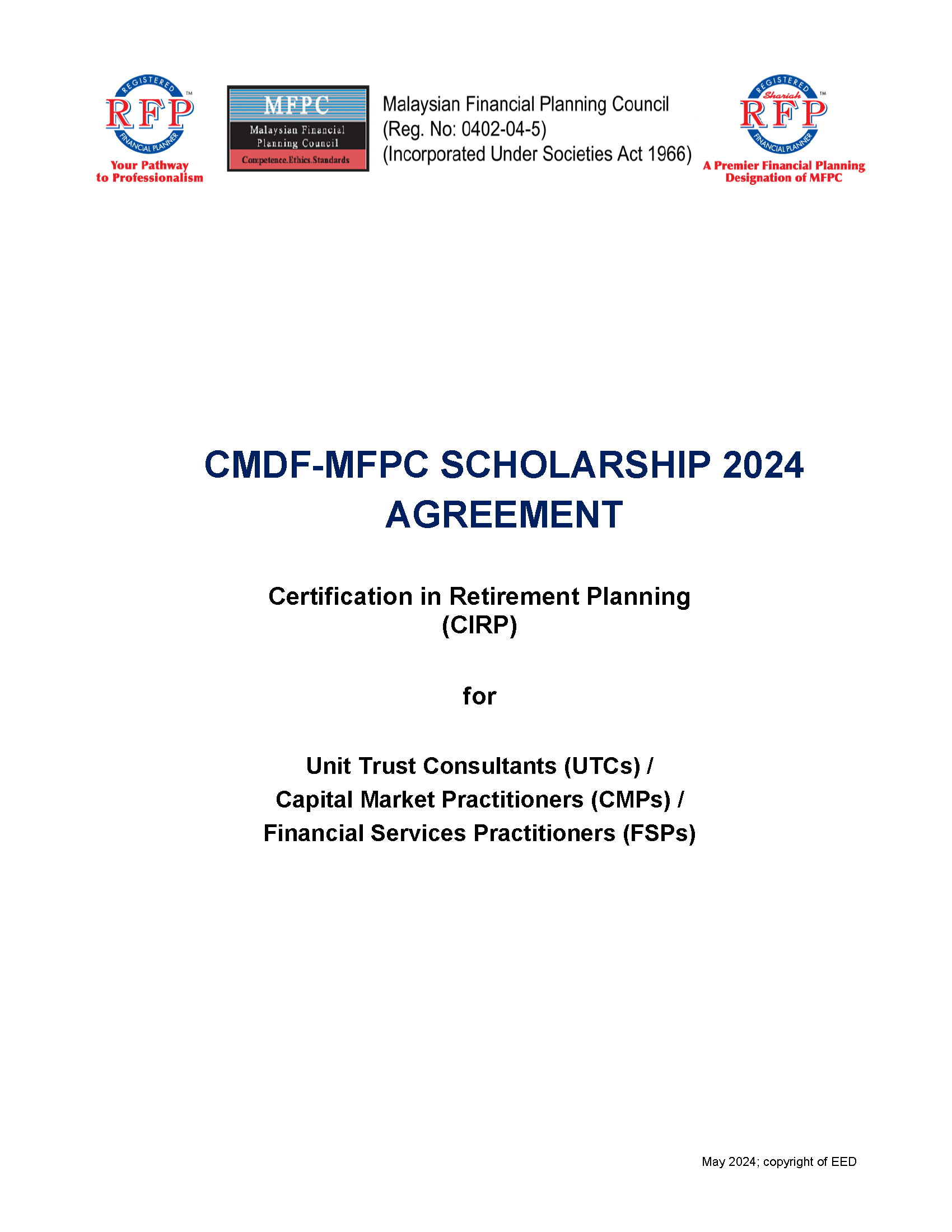 Certification in Retirement Planning - MFPC